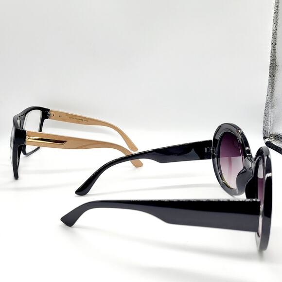DON'T KILL MY VIBE Phrase Round Frame & Oversized Square Frame Sunglasses Bundle - Picture 7 of 10